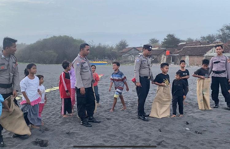 Sambangi Anak Pesisir, Polres Bantul Berbagi Sambalado