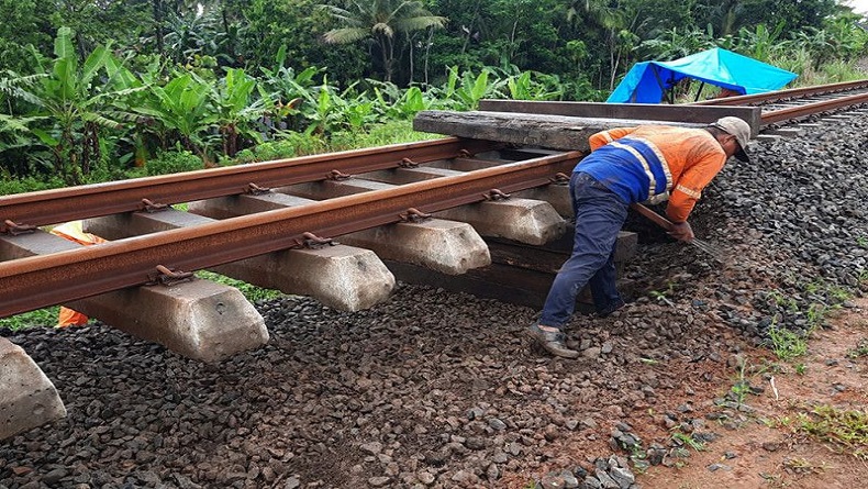  Jalur Kereta Api Ambles di Cilacap, KA Lintas Selatan Terganggu 