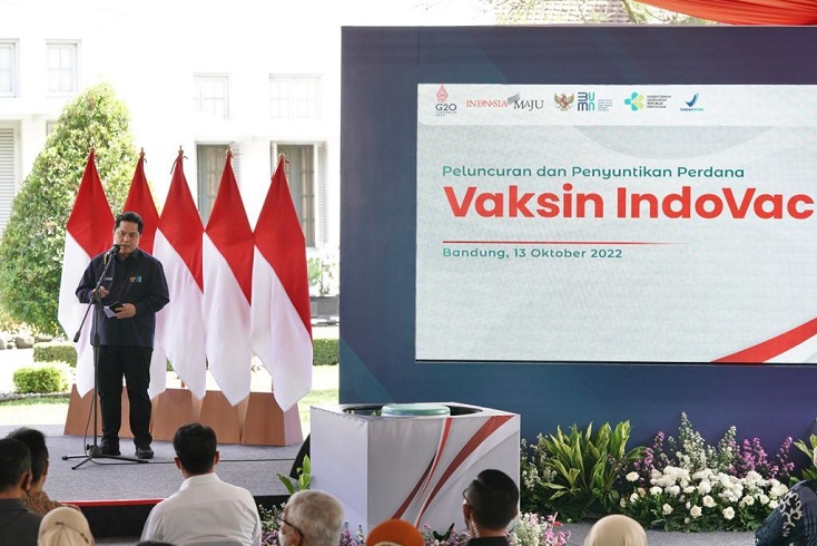 Erick Thohir Sebut Vaksin IndoVac Jadi Bukti Sektor Kesehatan Indonesia Lebih Mandiri
