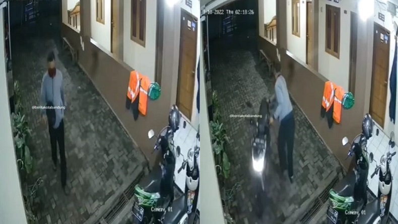Dalam 6 Menit, Pencuri Gasak 3 Motor di Tempat Kos Coblong Bandung
