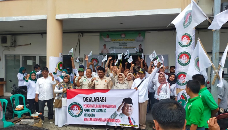Dinilai Mampu Lanjutkan Perjuangan Jokowi, Komunitas Pedagang di Tangerang Deklarasi Dukung Prabowo Presiden 2024