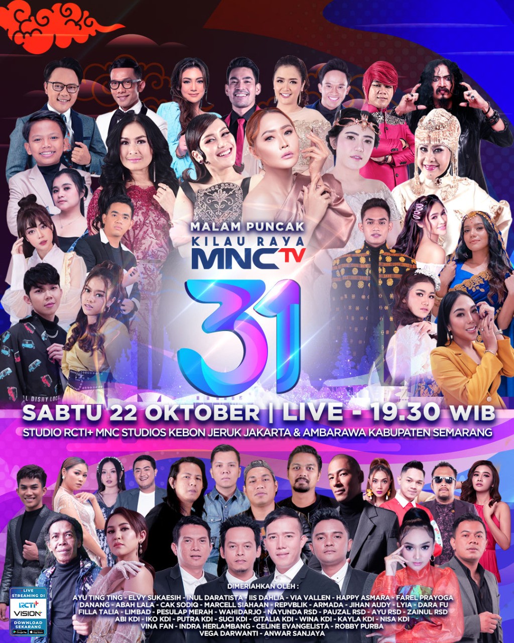 Kolaborasi 2 Panggung Spektakuler Bakal Hadirkan Kemegahan Konser Malam Puncak Kilau Raya MNCTV 31