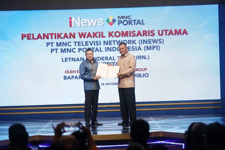 Hary Tanoesoedibjo Lantik Letjen TNI (Purn) Joni Supriyanto Jadi Wakil Komisaris Utama iNews dan MPI
