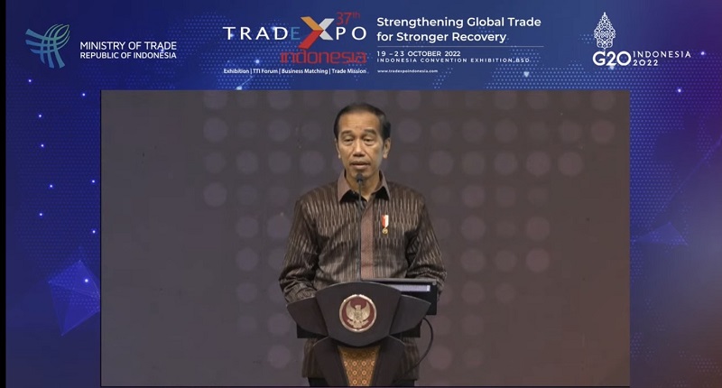 Buka Trade Expo Indonesia 2022, Jokowi Harap Bisa Dorong Surplus Neraca Perdagangan