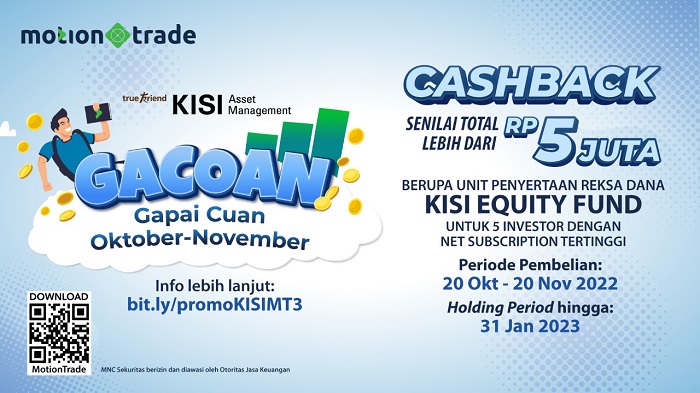 Menangkan Cashback Promo Gapai Cuan Oktober-November (GACOAN) dari KISI Asset Management di MotionTrade  