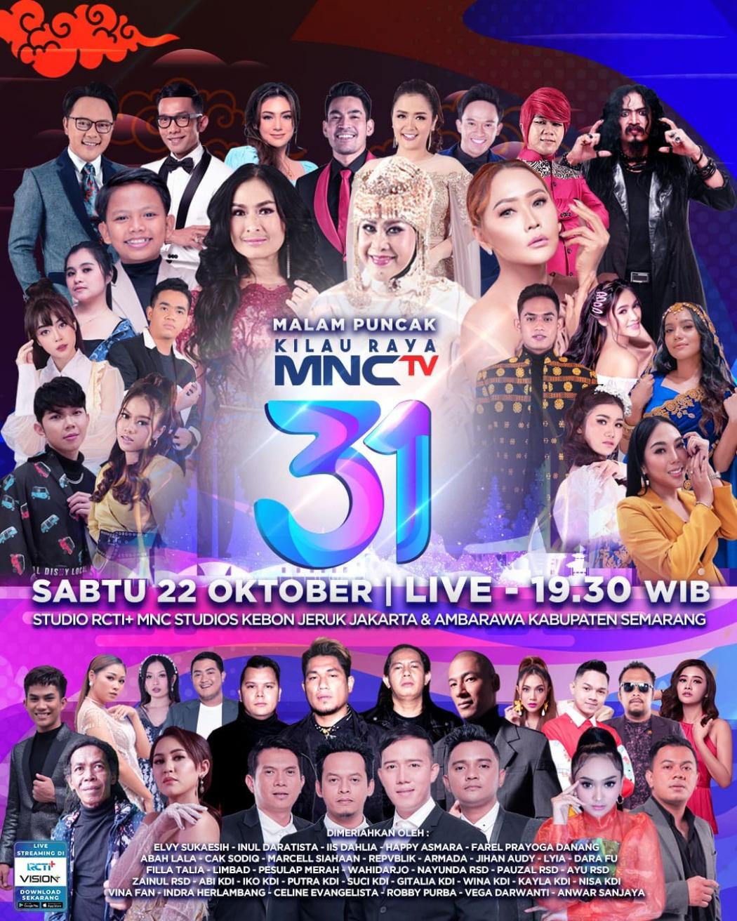 Jangan Lewatkan Malam Puncak Kilau Raya MNCTV 31 Hari Ini, Ada Farel Prayoga hingga Inul Daratista