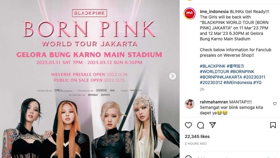 Siap-Siap 2023 BLACKPINK Gelar Konser 2 Hari di Jakarta  