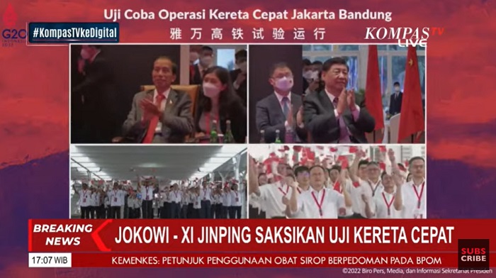Saksikan Uji Coba Kereta Cepat Jakarta Bandung, Ini Komentar Jokowi dan Xi Jinping 