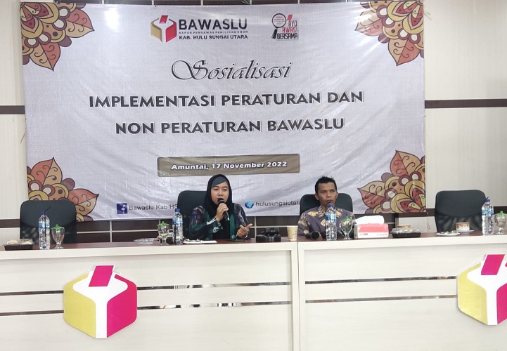 Bawaslu HSU Gelar Sosialisasi Peraturan dan Non Peraturan pada Pemilu 2024