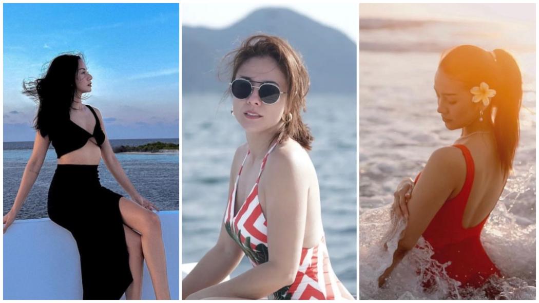 5 Potret Artis Hobi Jemur di Pantai, Nomor 2 Dijuluki Hot Mom Awet Muda Bikin Netizen Susah Kedip