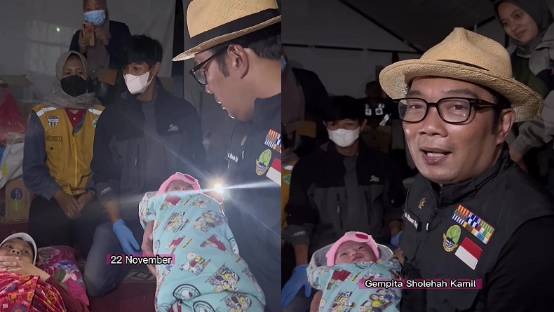 Gubernur Jabar Beri Nama Gempita Shalihah Kamil untuk Bayi Lahir saat Gempa Cianjur