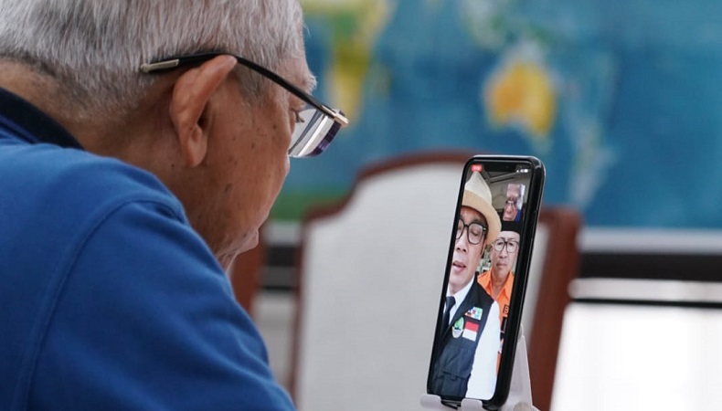 Video Call dengan Wapres Ma'ruf, Ridwan Kamil Lapor Penanganan Gempa Cianjur