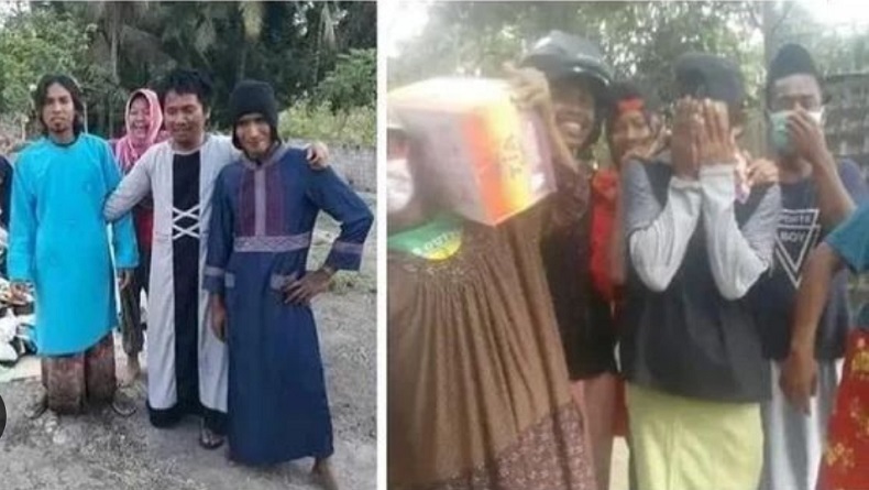 Viral, Bapak-Bapak Korban Gempa Cianjur Pakai Daster, Ridwan Kamil: Siang Joni, Malam Jeni