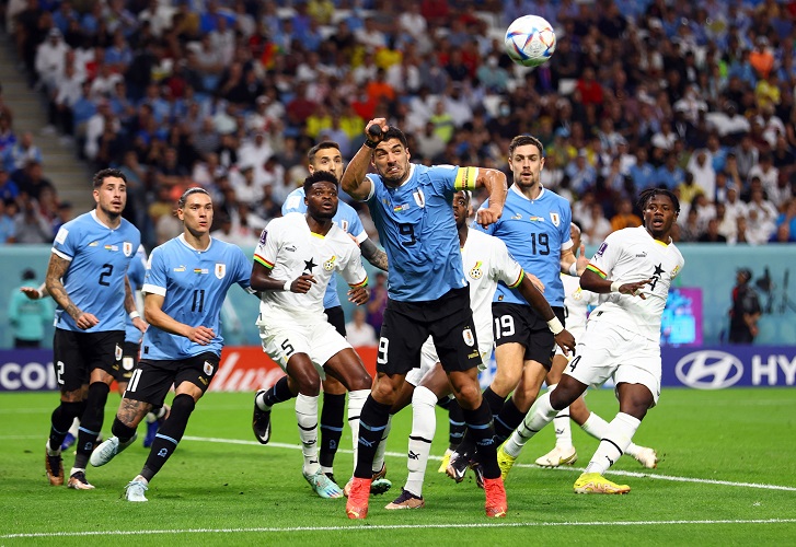 Ada Penalti Gagal, Uruguay Unggul 2-0 atas Ghana di Babak Pertama