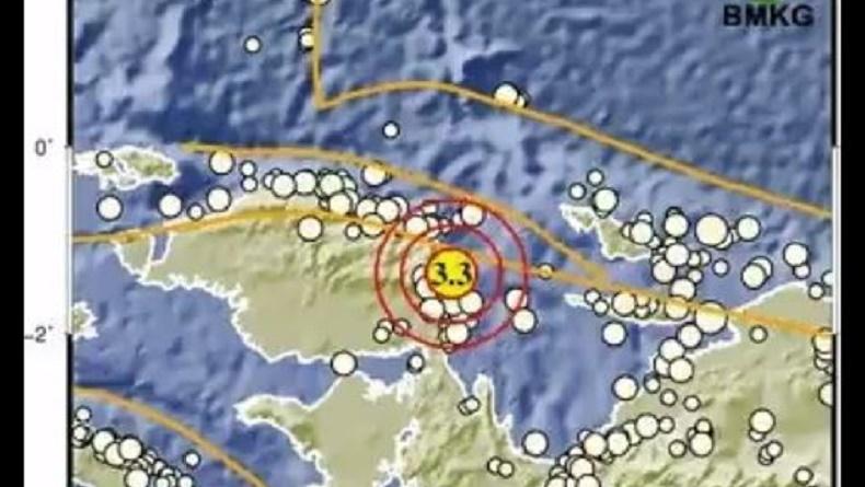 Gempa Terkini M3,3 Guncang Manokwari Selatan Papua Barat, Kedalaman 15 Km