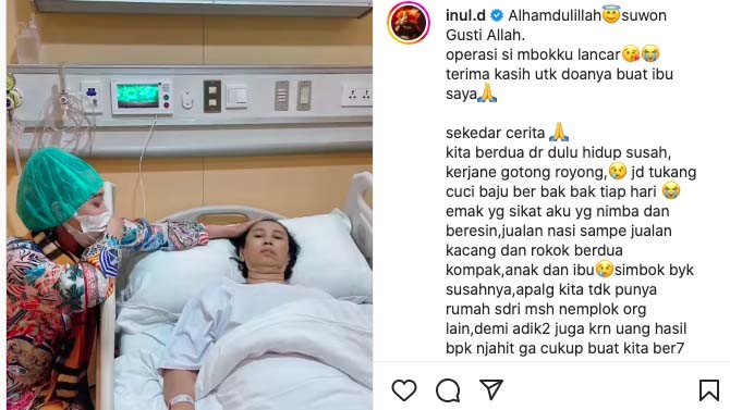 Sang Ibunda Sukses Jalani Operasi Saraf Kejepit, Inul Daratista: Alhamdulillah, Suwon Gusti Allah 