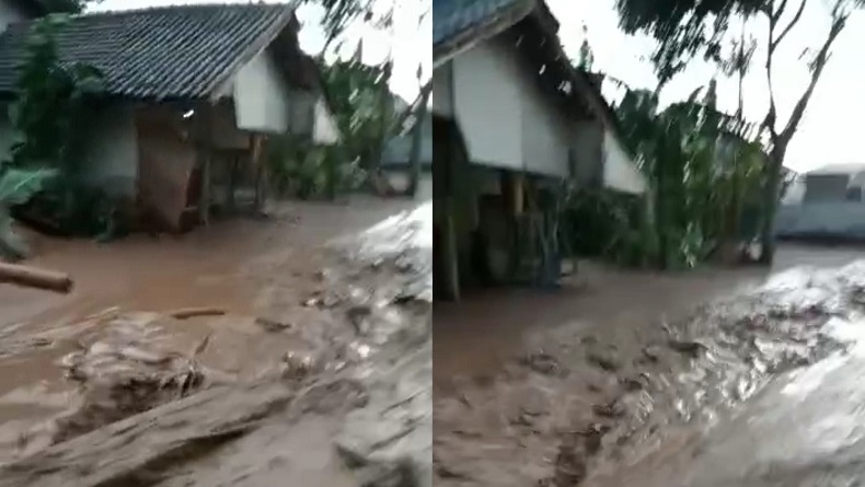 Banjir Lumpur Terjang 2 Kampung di Desa Sawahdadap Sumedang