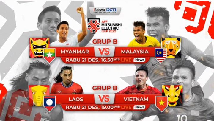 Piala AFF 2022 Hari Ini: Myanmar Vs Malaysia, Laos Lawan Vietnam Live di iNews