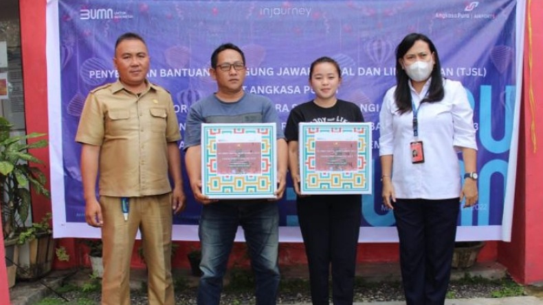 Sambut Natal, Angkasa Pura Bagikan Ratusan Paket Pangan untuk Warga Kurang Mampu