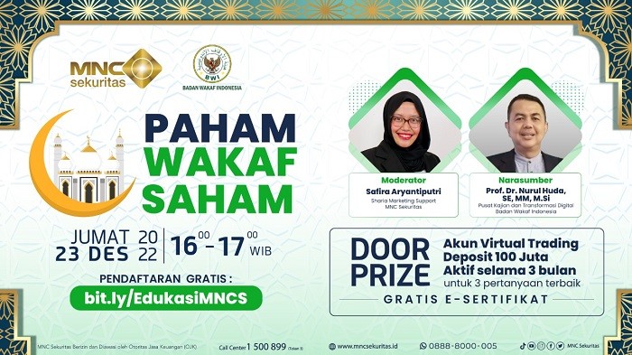 MNC Sekuritas Gelar Webinar Gratis Paham Wakaf Saham Hari Ini, Daftar Segera  