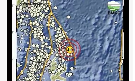 BMKG Gempa Terkini M4,0 Terjadi di Daruba Maluku Utara