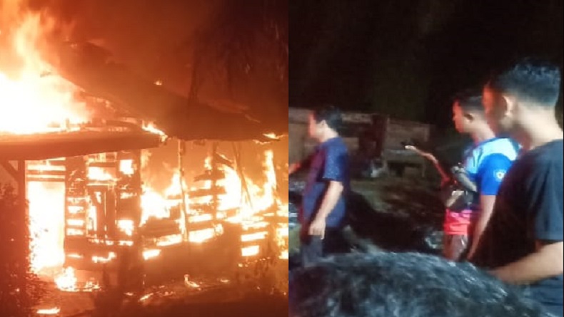 Api Cepat Membesar, Rumah Lansia Terbakar di Merangin Hanya Jadi Tontotan Warga