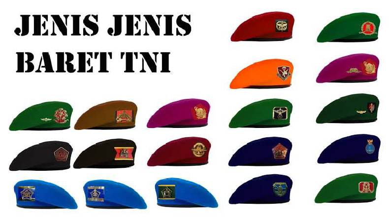 Jenis-Jenis Baret TNI AD, AL, AU, Lengkap Berdasarkan Warnanya