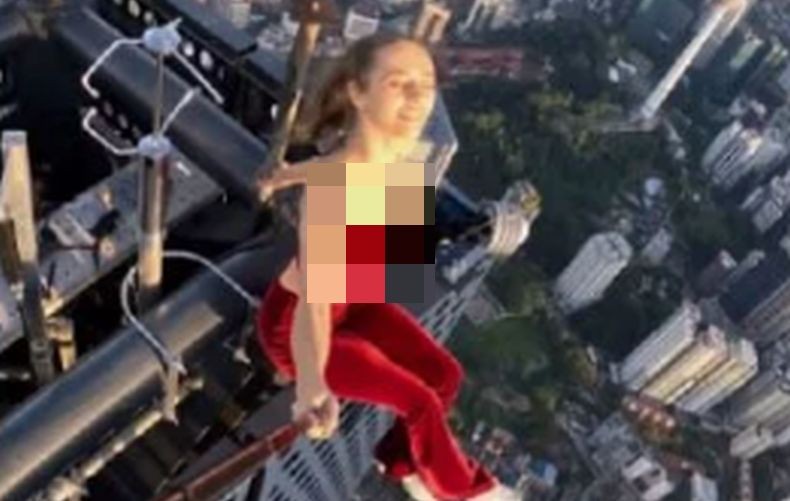 Heboh Perempuan Rusia Panjat Gedung Tertinggi Ke-2 Dunia di Malaysia, Sempat Telanjang