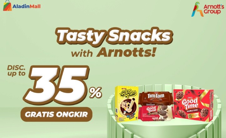 Cari Snack yang Enak, di AladinMall Aja! Ada Diskon s.d 35% + Gratis Ongkir!