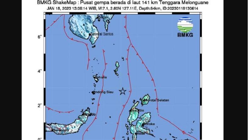 Gempa Bumi Melonguane M7,1 Terasa di Seluruh Wilayah Sulut, hingga Gorontalo dan Malut