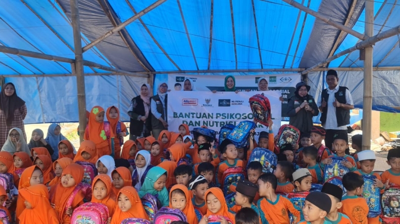 PBNU Salurkan Bantuan Psikososial dan Nutrisi untuk Anak Penyintas Gempa Cianjur