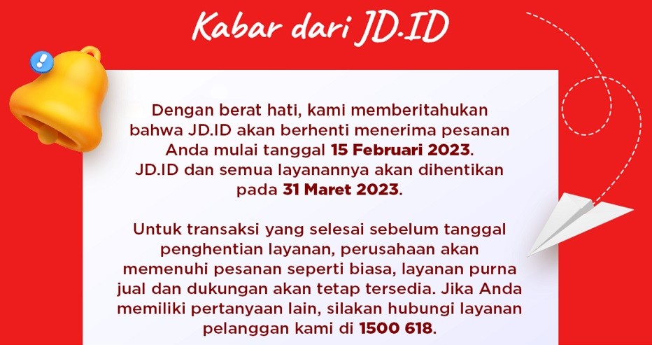 Gelombang PHK Berlanjut, Giliran JD.ID Umumkan Tutup 31 Maret 2023