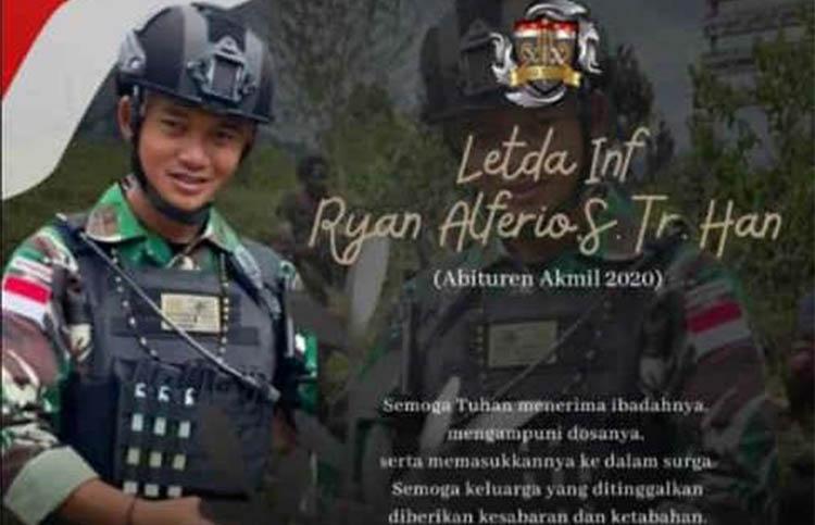 Gugur di Papua, Letda Infanteri Ryan Alferio Putra Perdana Dimakamkan di Gunungkidul