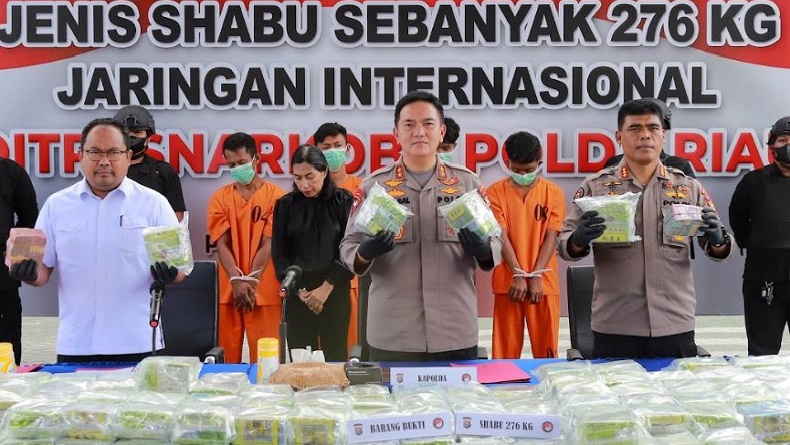 Polda Riau Bongkar Kasus Sabu 276 Kg dari Malaysia, 4 Pelaku Ditangkap, 1 Ditembak