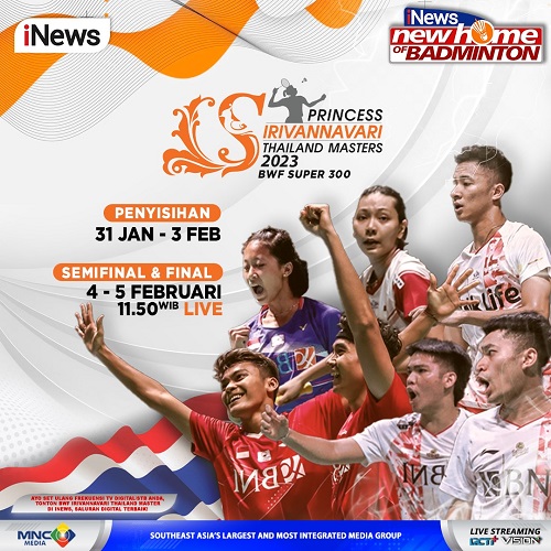 Hari Ini! Wakil Indonesia Incar Tiket 16 Besar Thailand Masters 2023, Live di iNews