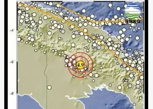 Gempa Hari Ini M4,9 Guncang Boven Digoel Papua