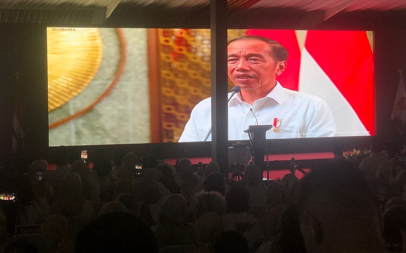 Beri Sambutan di HUT ke-15 Gerindra, Jokowi: Elektabilitas Prabowo Potensial Tertinggi