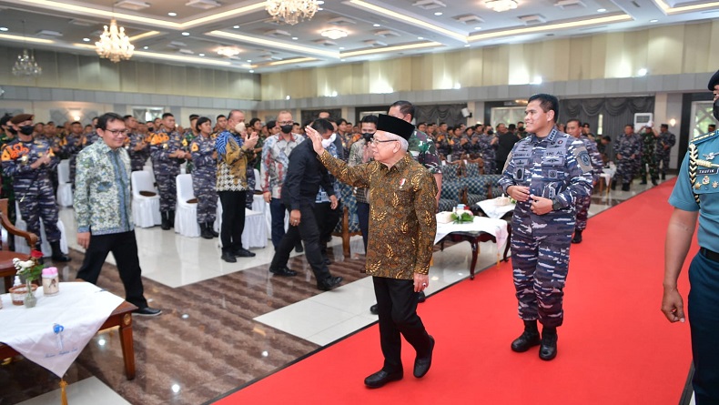 Wapres Ma'ruf Amin Ungkap Dikelilingi Banyak Personel TNI Angkatan Laut