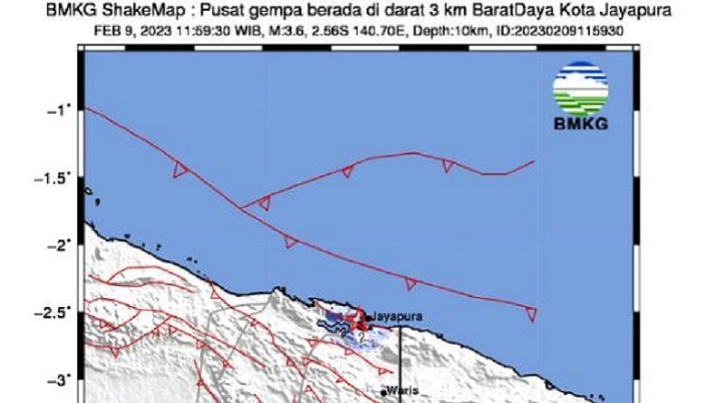 Gempa Terkini Magnitudo 3,6 Guncang Jayapura, Getaran Dirasakan Masyarakat