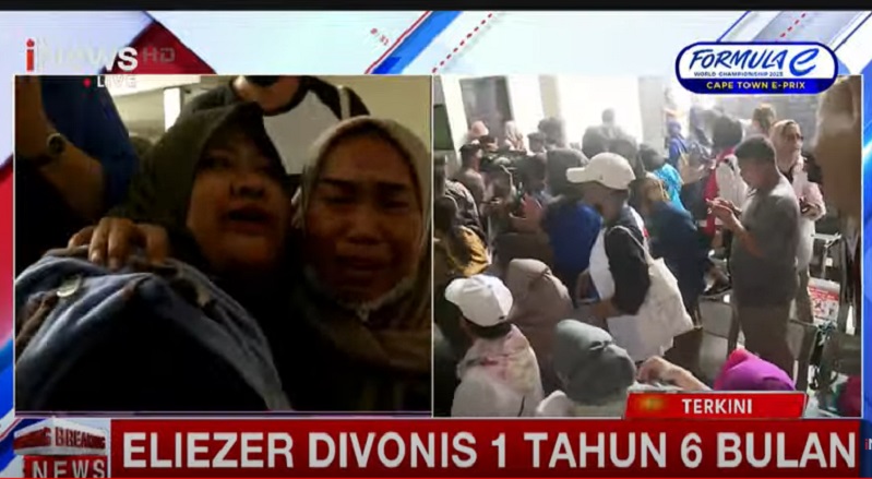 Bharada E Divonis 1,5 Tahun Penjara, Simpatisan Bersorak Tepuk Tangan