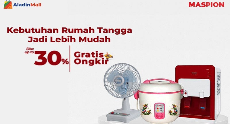 Cari Kebutuhan Rumah Tangga di AladinMall Aja, Ada Diskon s.d 30% + Gratis Ongkir!