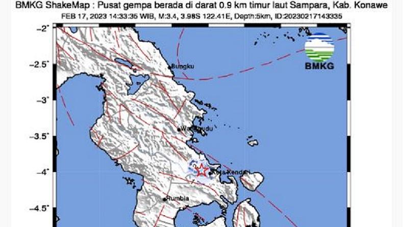 Gempa Bumi M3,4 Guncang Konawe Terasa hingga Kendari, Ini Penjelasan BMKG