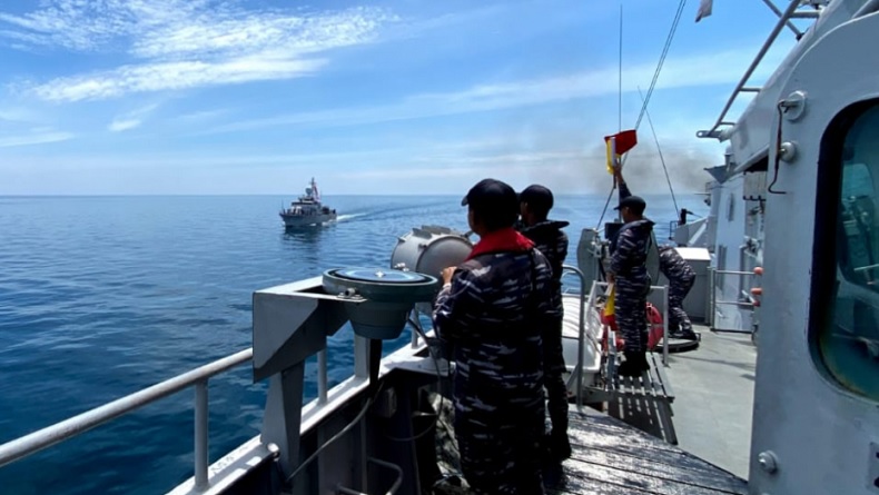 2 Kapal Perang TNI AL Dikerahkan ke Perairan Karang Unarang