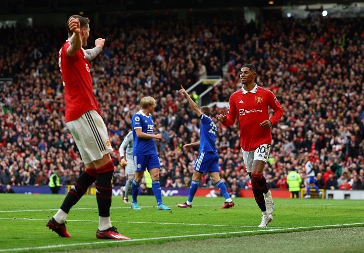 Hasil Man United Vs Leicester City: Rashford Menggila, Red Devils Menang Telak 