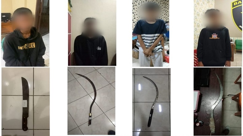Bawa Celurit dan Golok, 4 Anggota Geng Motor di Banyumas Jadi Tersangka