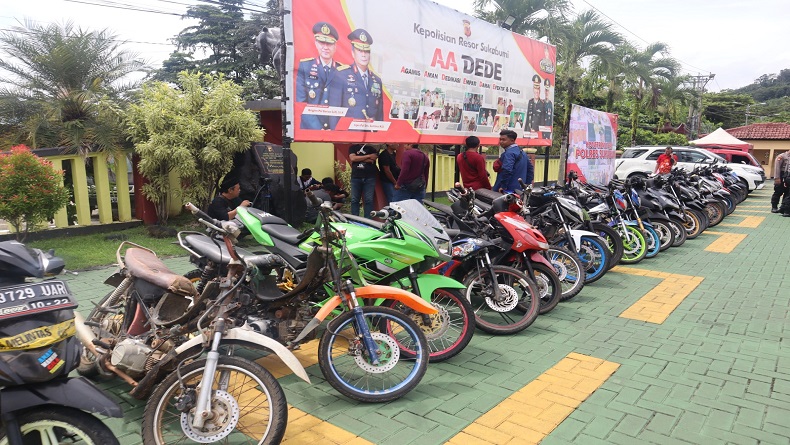 Tangkap 14 Pelaku Curanmor di Sukabumi, Polisi Amankan 29 Unit Motor Curian