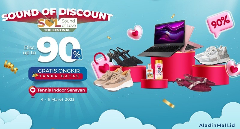 Mulai Besok! Nikmati Music Festival Sound of Love Sekaligus Berburu Diskon s.d 90% + Gratis Ongkir di Booth AladinMall!