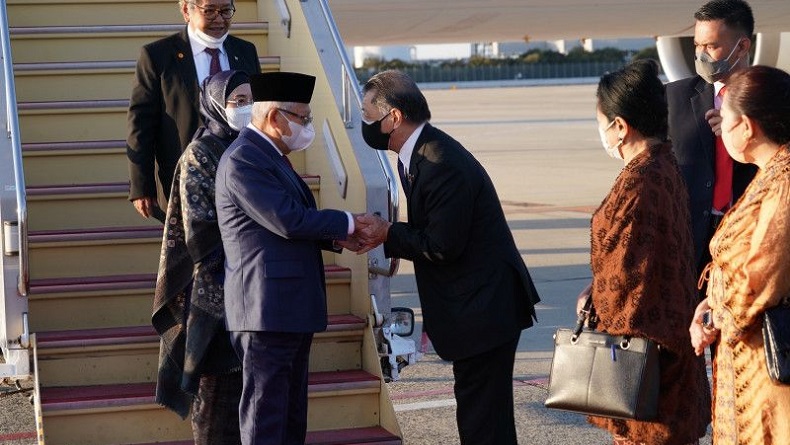Wapres Ma'ruf Amin Tiba di Jepang, Bakal Resmikan Masjid hingga Hadiri Simposium