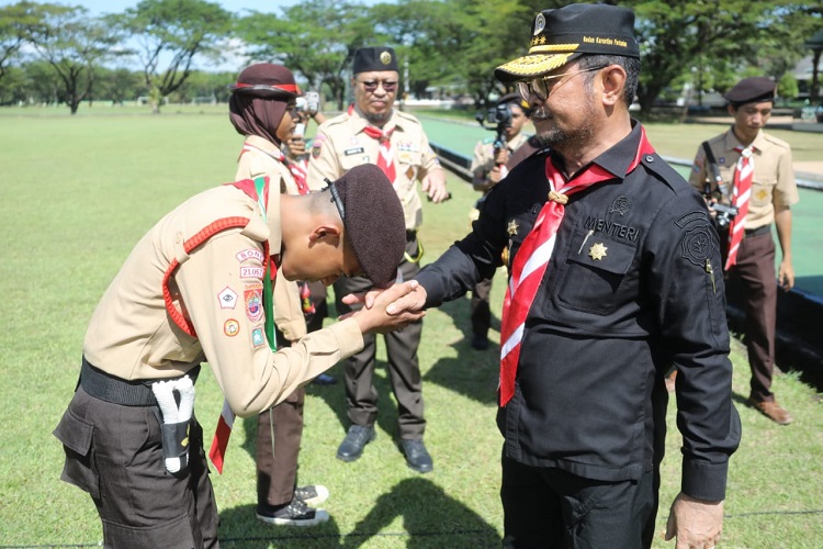 Pimpin Upacara Pembukaan LT-IV Sulsel, Mentan SYL: Pramuka Bagian dari Bela Negara
