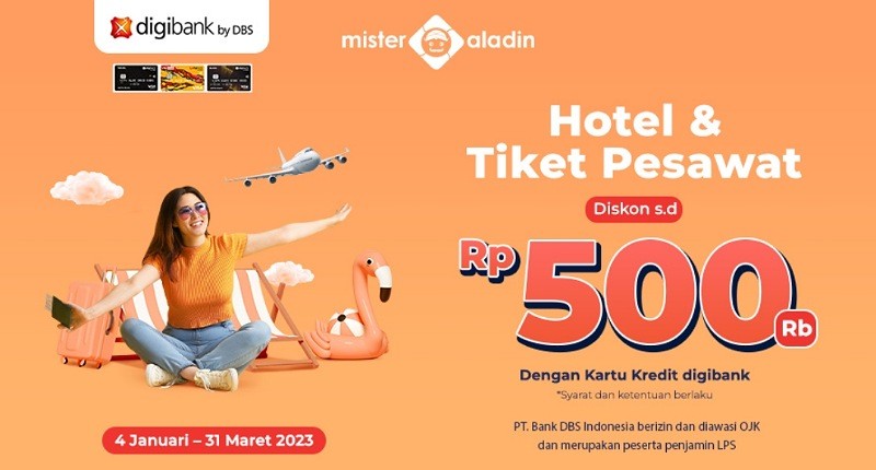 Serbu Diskon Fantastis dari Mister Aladin, hingga Rp500.000 untuk Pembelian Tiket Pesawat & Hotel!